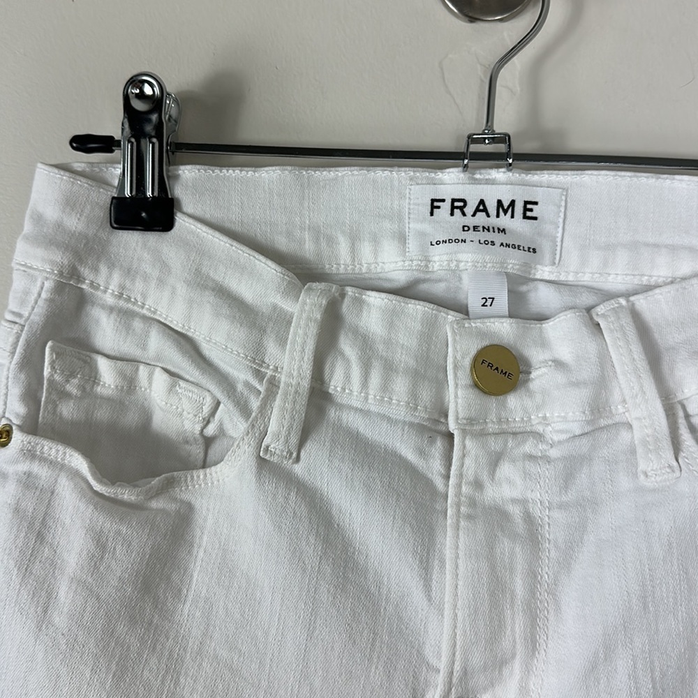 Frame Denim White Le Skinny de Jeanne Mid-Rise Jeans 27 - Picture 5 of 11